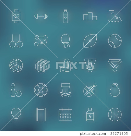 Sport and Fitness Line Icons Set - Stock Illustration [23271505] - PIXTA