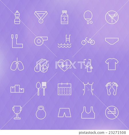 Sport and Healthy Lifestyle Line Icons Set - Stock Illustration ...