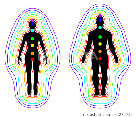 Aura and chakras on white background illustration Aura and chakras on white background illustration 23271755