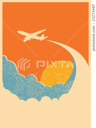 Airplane flying in sky.Vector background 23273497