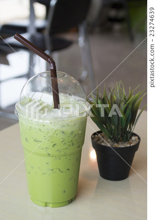 iced green tea with milk, smoothie iced green tea with milk, smoothie 23274639