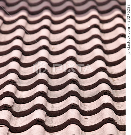 brown heavy thick concrete roof tiles shallow DoF 23276288