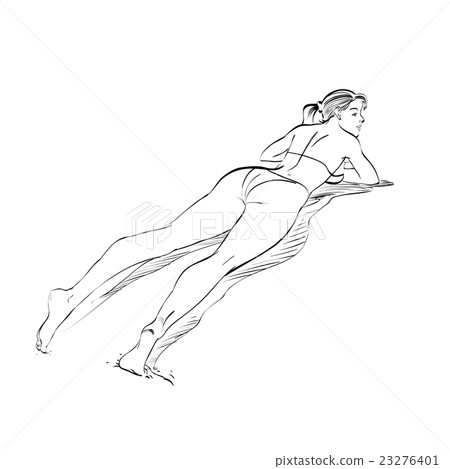 Beautiful girl sunbathes on a beach Beautiful girl sunbathes on a beach 23276401