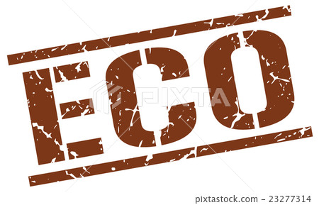 eco brown grunge square vintage rubber stamp - Stock Illustration ...
