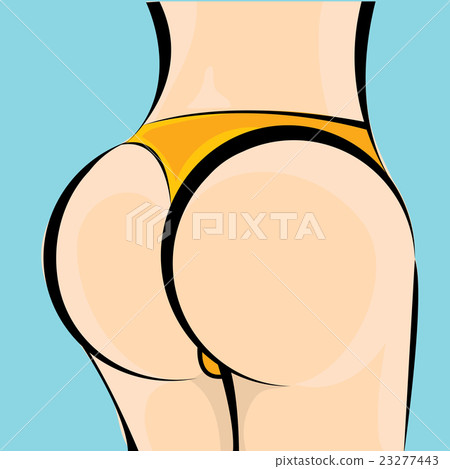 Sexy woman big booty. Vector girl in bikini - Stock Illustration [23277443]  - PIXTA