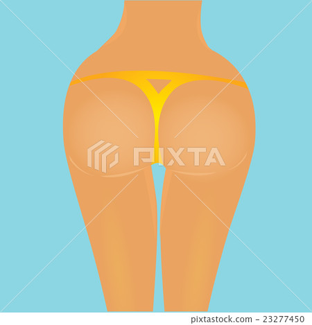 Sexy woman big booty. Vector girl in bikini Illustration #64795552