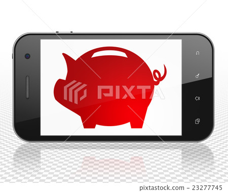 Stock Illustration: Money concept: Smartphone with Money Box on