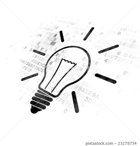 Business concept: Light Bulb on Digital background - Stock Illustration ...