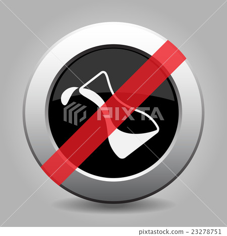gray chrome button - no flask with a drop - Stock Illustration ...