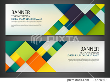 Two banners with colorful squares. - Stock Illustration [23278918] - PIXTA