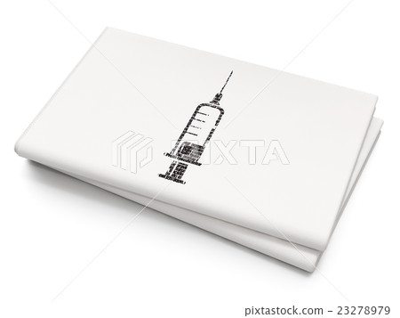 Health concept: Syringe on Blank Newspaper Health concept: Syringe on Blank Newspaper 23278979