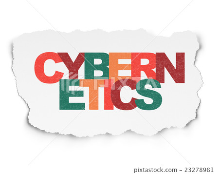 Science concept: Cybernetics on Torn Paper Science concept: Cybernetics on Torn Paper 23278981