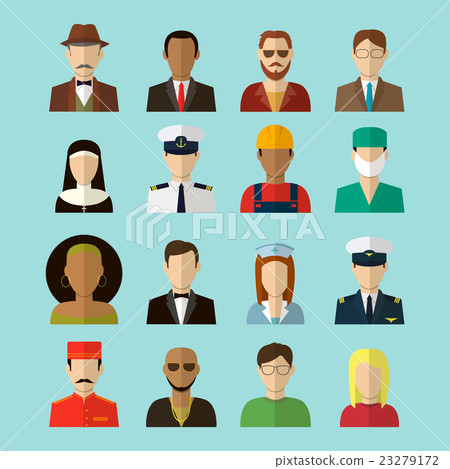 Professions Vector Flat Icons. Signs, symbols set Professions Vector Flat Icons. Signs, symbols set 23279172