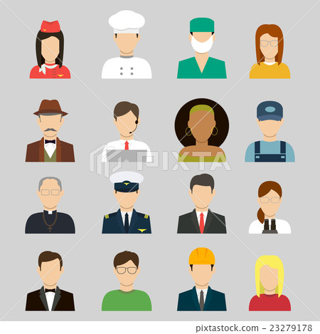 Professions Vector Flat Icons. Signs, symbols set Professions Vector Flat Icons. Signs, symbols set 23279178