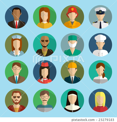 Professions Vector Flat Icons. Professions Vector Flat Icons. 23279183