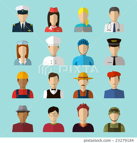 Professions Vector Flat Icons. Signs, symbols set 23279184