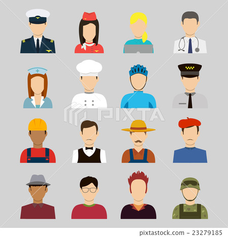 Professions Vector Flat Icons. Signs, symbols set 23279185