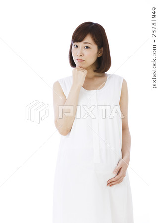 Pregnant woman pregnant women smile middle middle person personality maternity age old birth white back 23281949