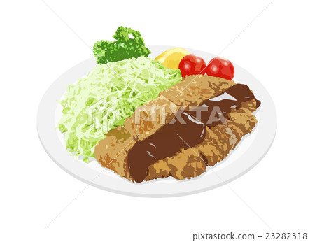 Source cut pork cutlet - Stock Illustration [23282318] - PIXTA