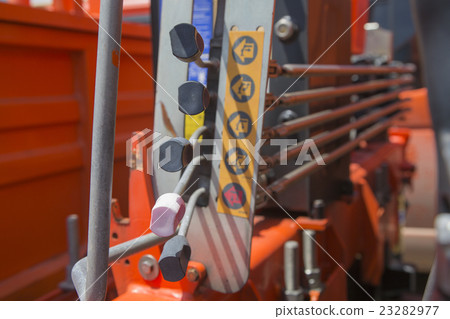 Mechanical levers of switching on control panel Mechanical levers of switching on control panel 23282977