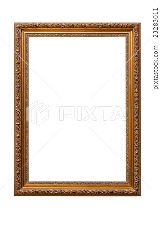 Wooden vintage frame isolated on white background 23283011