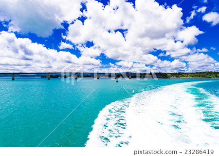 海，雲，景觀。沖繩，日本，亞洲。 23286419