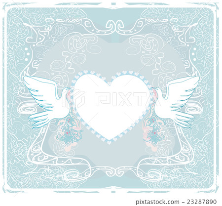 romantic card with love birds - Wedding Invitation romantic card with love birds - Wedding Invitation 23287890