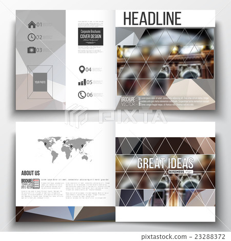 Set of square design brochure template. Colorful Set of square design brochure template. Colorful 23288372