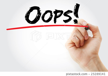 Hand writing Oops! with marker Hand writing Oops! with marker 23289141
