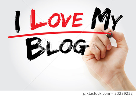 Hand writing I love my blog with marker Hand writing I love my blog with marker 23289232