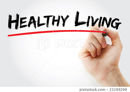 Hand writing Healthy living with marker Hand writing Healthy living with marker 23289299