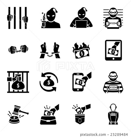 Criminal Thief Vector Icon Set Criminal Thief Vector Icon Set 23289484