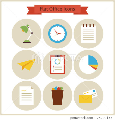 Flat Business and Office Icons Set - Stock Illustration [23290137] - PIXTA