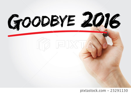 Hand writing Goodbye 2016 with marker Hand writing Goodbye 2016 with marker 23291130