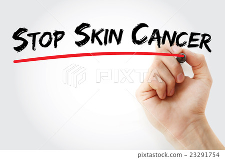 Hand writing Stop Skin Cancer Hand writing Stop Skin Cancer 23291754
