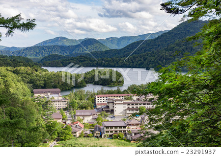 Bird's eye view of Nikko Yumoto Onsen in Tochigi prefecture July 23291937
