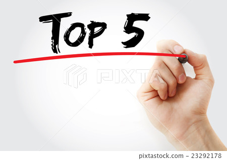 Hand writing Top 5 with marker Hand writing Top 5 with marker 23292178