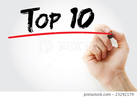 Hand writing Top 10 with marker Hand writing Top 10 with marker 23292179