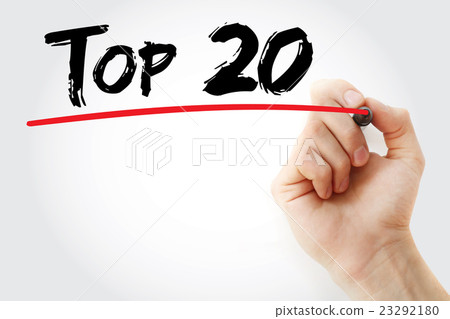 Hand writing Top 20 with marker Hand writing Top 20 with marker 23292180