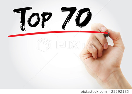 Hand writing Top 70 with marker Hand writing Top 70 with marker 23292185
