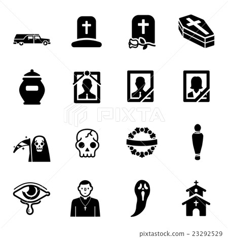 Funeral Vector Icon Set Funeral Vector Icon Set 23292529