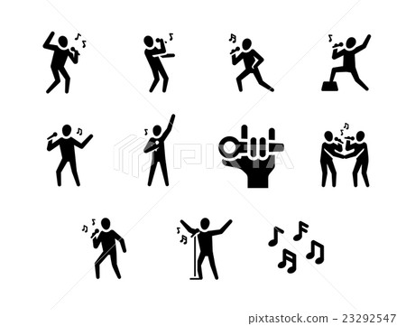 Let's Sing a Karaoke Rock Music Song Vector Icon 23292547