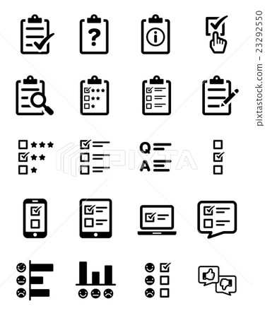 Survey Questionnaire Icon Set - Stock Illustration [23292550] - PIXTA