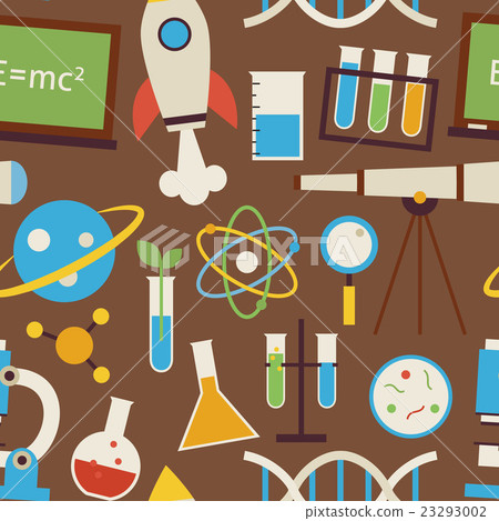 Seamless Pattern Science Education Objects Brown - Stock Illustration ...