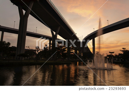 Bhumibol Bridge at sunset, Bangkok Bhumibol Bridge at sunset, Bangkok 23293693