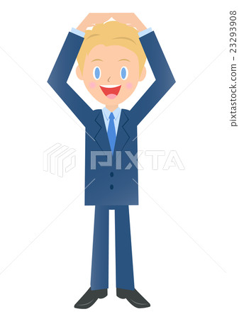 正確答案姿勢的商人男性僱員的例證材料 23293908