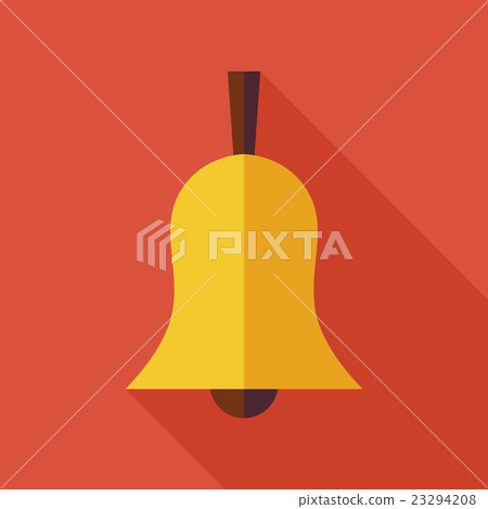 Bell Shadow Image Flat Ringing Bell Illustration with long Shadow - Stock Illustration ...