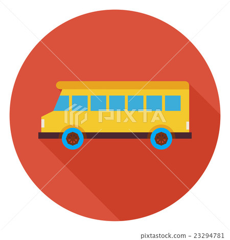 Transportation School Bus Circle Icon Long Shadow Transportation School Bus Circle Icon Long Shadow 23294781