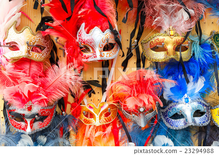 Typical vintage venetian masks, Venice, Italy Typical vintage venetian masks, Venice, Italy 23294988