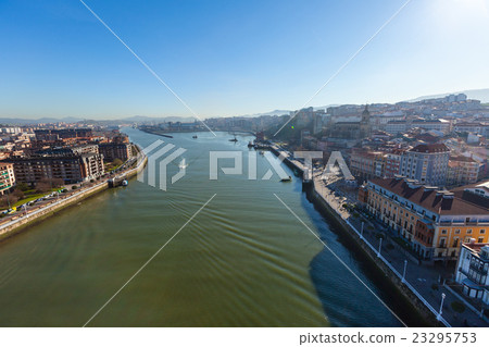 Portugalete Spain, view from the suspension bridge Portugalete Spain, view from the suspension bridge 23295753